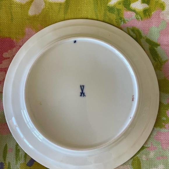 Vintage Meissen dessert plate rare golden Pink and Gold - Picture 10 of 11